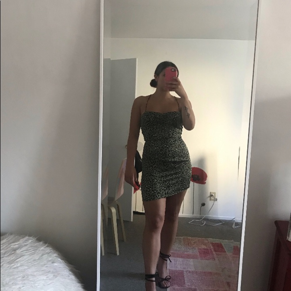 Animal print mini dress
